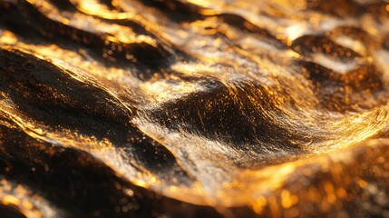 Poster - Golden Textured Surfaces in Close-Up Perspective