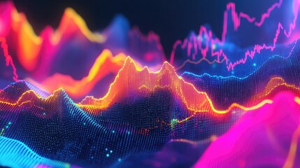 Poster - Colorful Digital Waveforms in Motion
