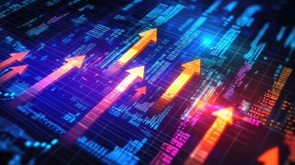 Poster - Dynamic 3D Financial Chart with Arrows