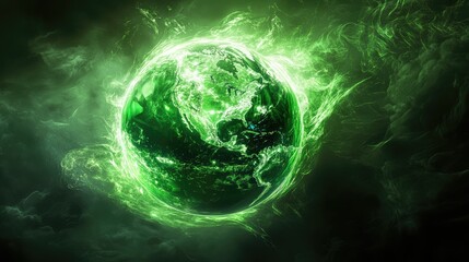 Poster - Futuristic Eco-Friendly 3D Earth Depiction