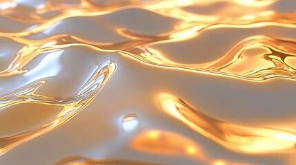 Poster - Golden Glowing 3D Surface with Subtle Texture