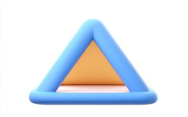 Poster - An abstract design with a triangle and corner, primitive geometric shapes, pastel colors, a simple mockup, and few design elements appeared in 3d renders.