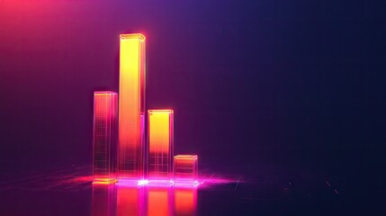 Poster - Rising Glow Bar Graph Visualization in Futuristic Style