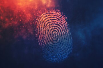 Poster - Unique digital fingerprint against a vibrant abstract background with captivating colors