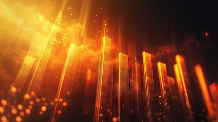 Poster - Rising Glowing Bar Graph Visualization