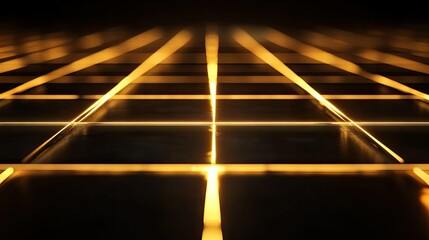 Poster - Minimalist Golden 3D Grid Background Design