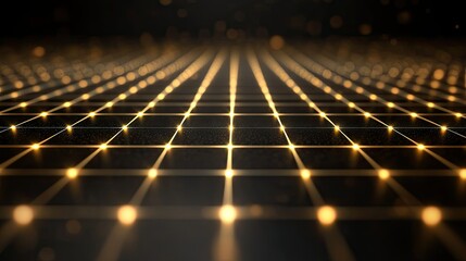 Poster - Golden Minimalist 3D Grid Design Background