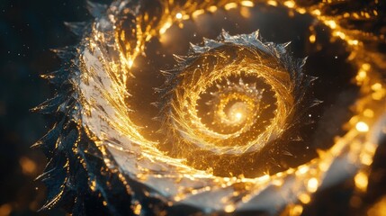 Poster - Golden Spiral Glow in 3D Space