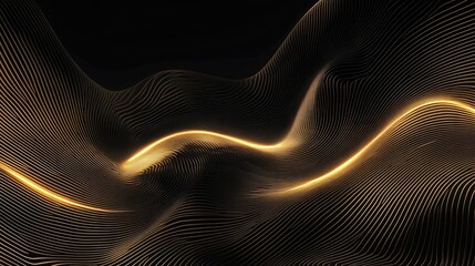 Poster - Elegant Golden Swirling 3D Background