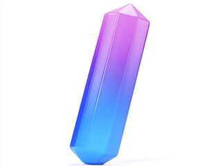 Poster - Render in 3D, an abstract background with violet blue square translucent glass shapes mounted on a white background