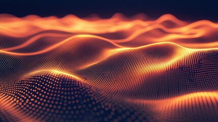 Poster - Soft Golden Waves in Glowing 3D Format