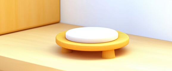 Poster - Featured product showcase mockup with a blank scene and an empty round stage. Modern abstract background.