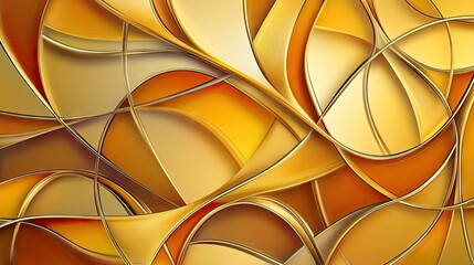 Poster - Golden 3D Abstract Background Design