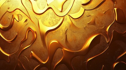 Poster - Vibrant Golden 3D Abstract Background