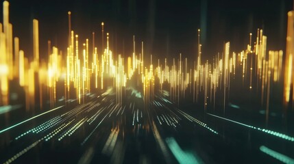 Poster - Abstract 3D Glowing Bars Dynamic Visual Effect