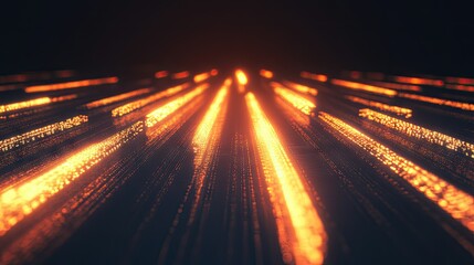 Poster - Glowing Abstract Lines 3D Art with Graph Elements