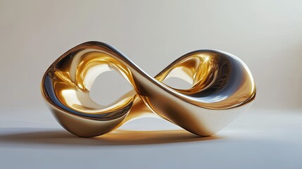 Poster - Elegant Intertwining Golden 3D Sculpture