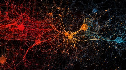 Aufkleber - A visualization of neural pathways in an AI model, where each connection enhances the AI ability to understand and predict accurately