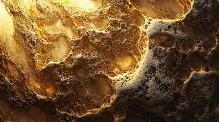 Poster - Golden Abstract 3D Layers with Mesmerizing Textures