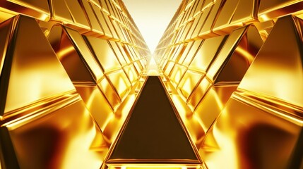 Poster - 3D Golden Pyramid Arrangement