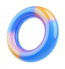 Poster - A holographic geometric shape is isolated on a transparent background.