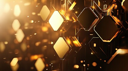 Poster - Intricate Golden Geometric Background Design