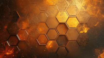 Poster - Intricate Golden Geometric Background Design