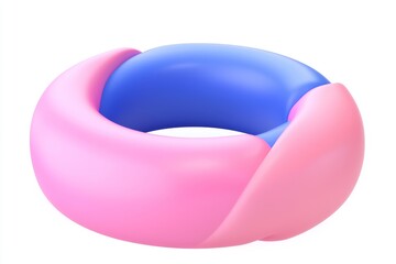 Poster - 3D illustration of abstract shape against purple background. Smooth shape rendered in 3D
