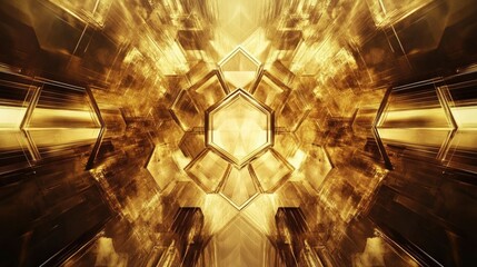 Poster - Intricate Golden Geometric Background Design