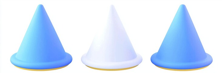 Poster - Realistic rendering of an object based on basic geometry in 3D cone white