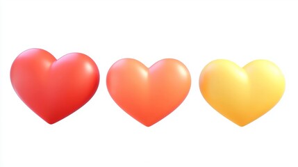 Poster - Rotating 3D hearts. Valentine day wedding scarlet love symbol, modern illustration of sprite sheet looping objects in realistic style.