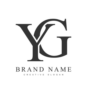 YG trendy logotype template. Initial letter y and g classic font style. Creative logo for company name or identity.