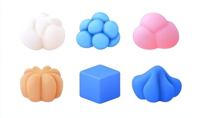Poster - Round ball spherical elements collection with realistic 3D design. Meteorites asteroids comets round ball shapes. Modern illustration.