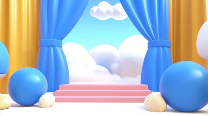 Poster - Surrealistic 3D backgrounds inspire pieces with unexpected shapes, unconventional materials, and whimsical patterns that draw the eye