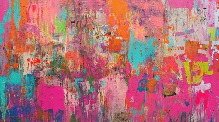 Poster - A colorful painting with a lot of different colors and shapes
