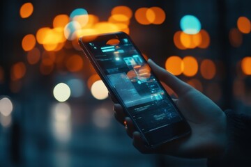 Poster - A person is holding a cell phone with a screen displaying a digital image