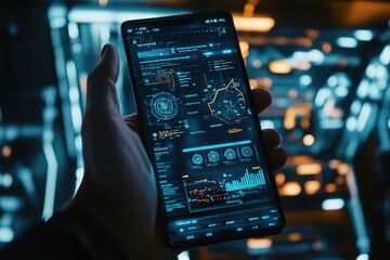 Fototapete - Concept of technology and data analysis