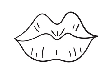 Canvas Print - female mouth hand drawn element