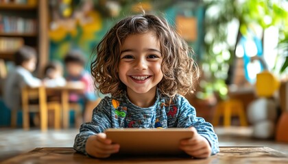 Poster - A vibrant, childfriendly elearning platform with engaging digital classrooms and interactive online tools for a dynamic learning experience