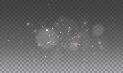 Wall Mural - christmas dust glowing bokeh confetti light and glitter texture overlay for your design. festive spa