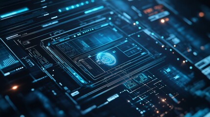 Poster - Futuristic Tech Data Interface HUD Display