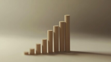 Poster - A series of wooden cylindrical blocks arranged in ascending order, symbolizing growth.