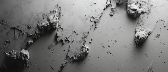 Poster - Abstract Texture of Cracked and Peeling Paint on a Gray Surface, Highlighting Roughness and Depth in a Minimalist Artistic Style for Unique Visual Appeal