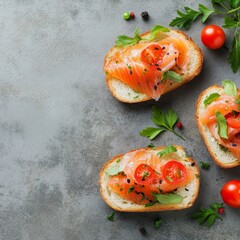 Sticker - Seafood spread: Salmon, Smorrebrod, bruschetta, and more!