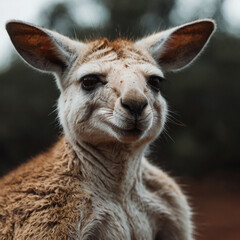 Wall Mural - curious kangaroo gazes intently