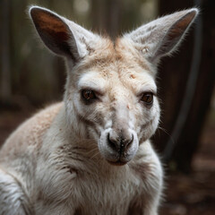 Wall Mural - curious kangaroo gazes intently