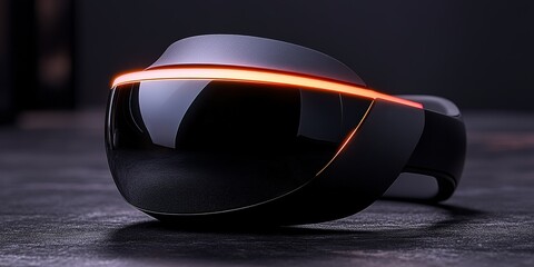 Poster - Futuristic smart glasses showcasing sleek design and innovative technology on a dark surface