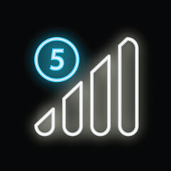 Poster - Neon sign showing a full signal bar on a black background