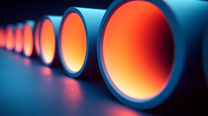 Poster - Vibrant Abstract Close-Up of Playful Shapes with Soft Lighting and Bold Colors Creating a Dynamic Artistic Composition