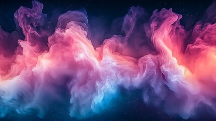 Poster - Abstract Art Piece Featuring Swirling Patterns of Colorful Hues with a Dreamy Ethereal Quality Ideal for Modern Decor and Creative Projects